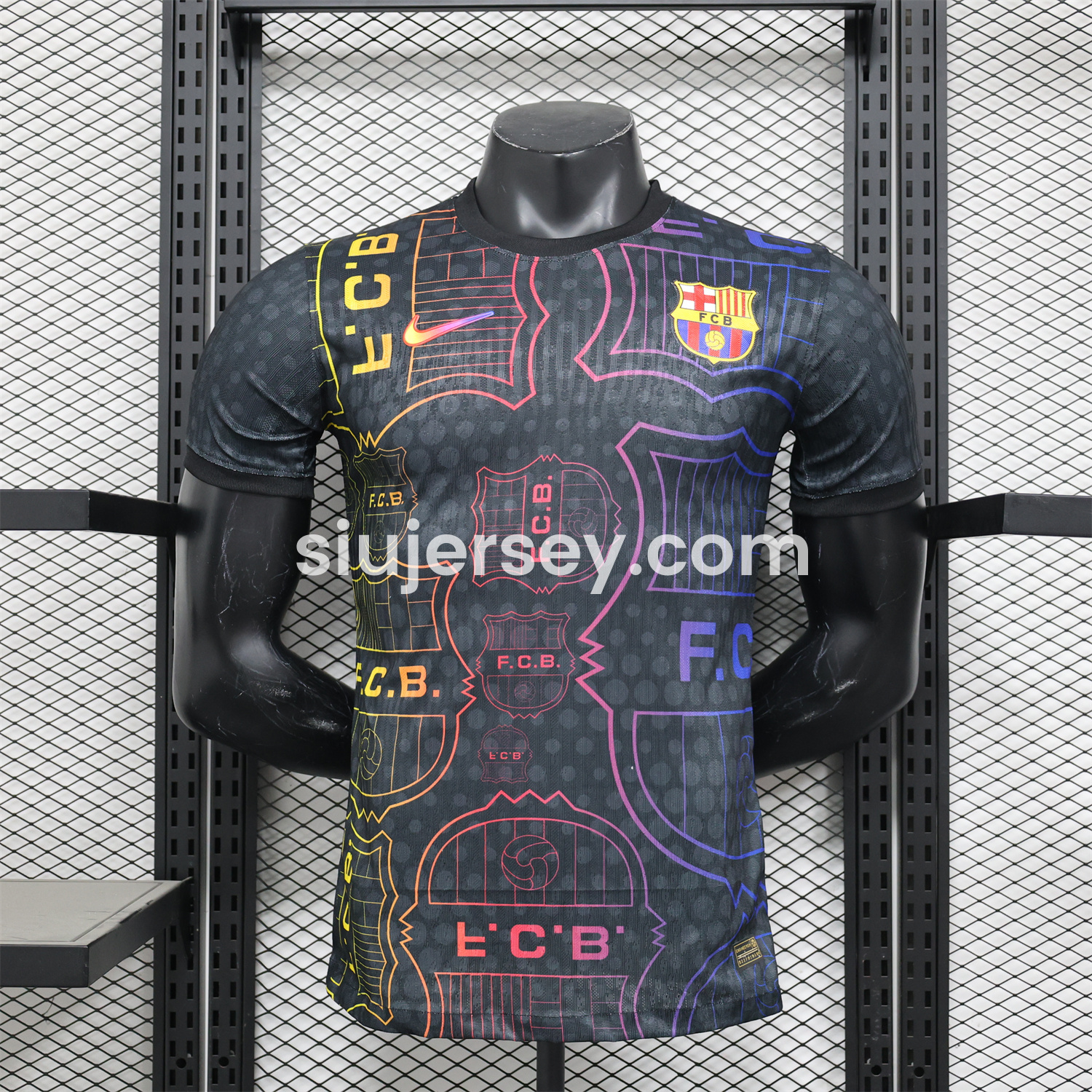 SIUjerseys-Barcelona 24-25 Black Fluorescent ICON Special Edition Jersey - Player Version