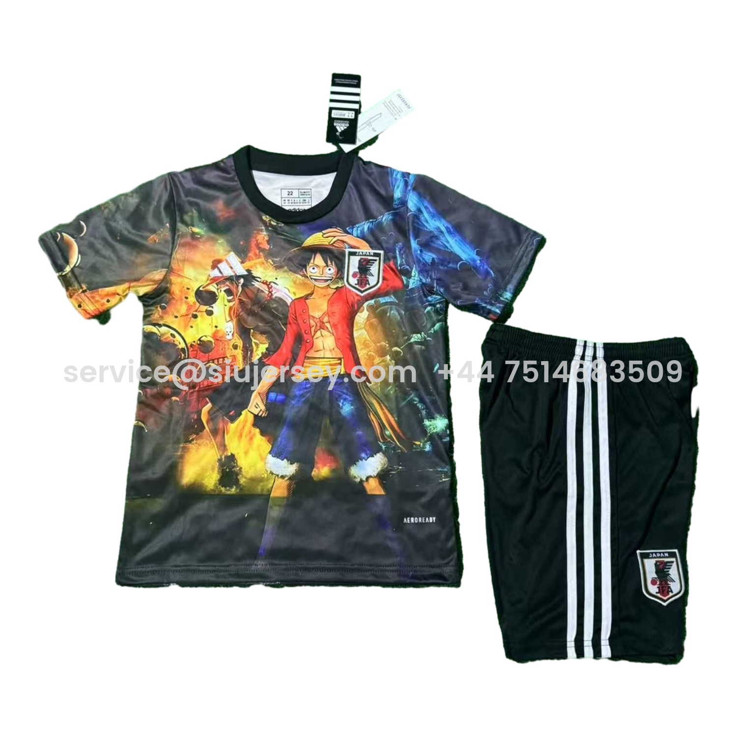 SIUjerseys-Japan 25-26 Luffy And Ace Black Special Kids Kit