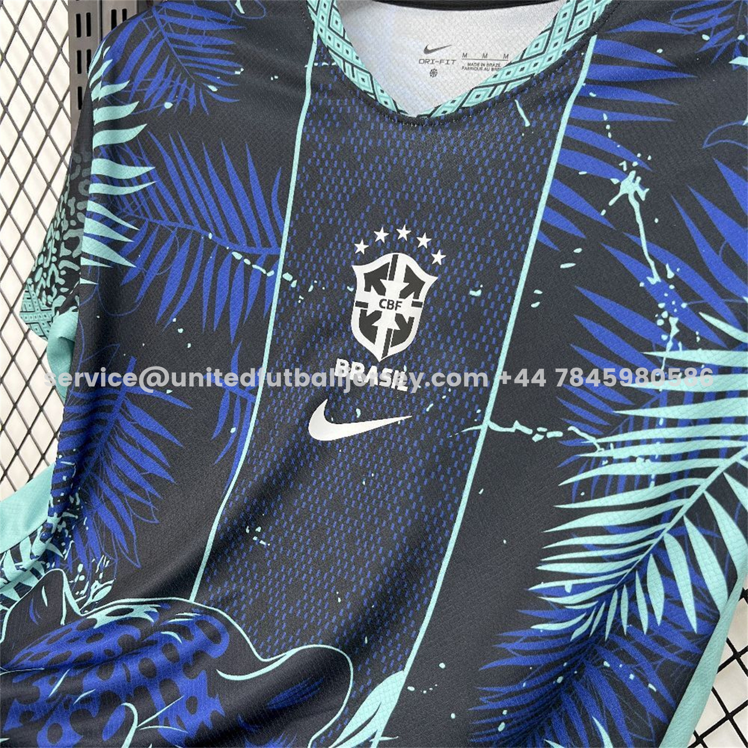 unitedfutballjersey-Brazil 2026 Blue Leopard Special Jersey - Fans Version