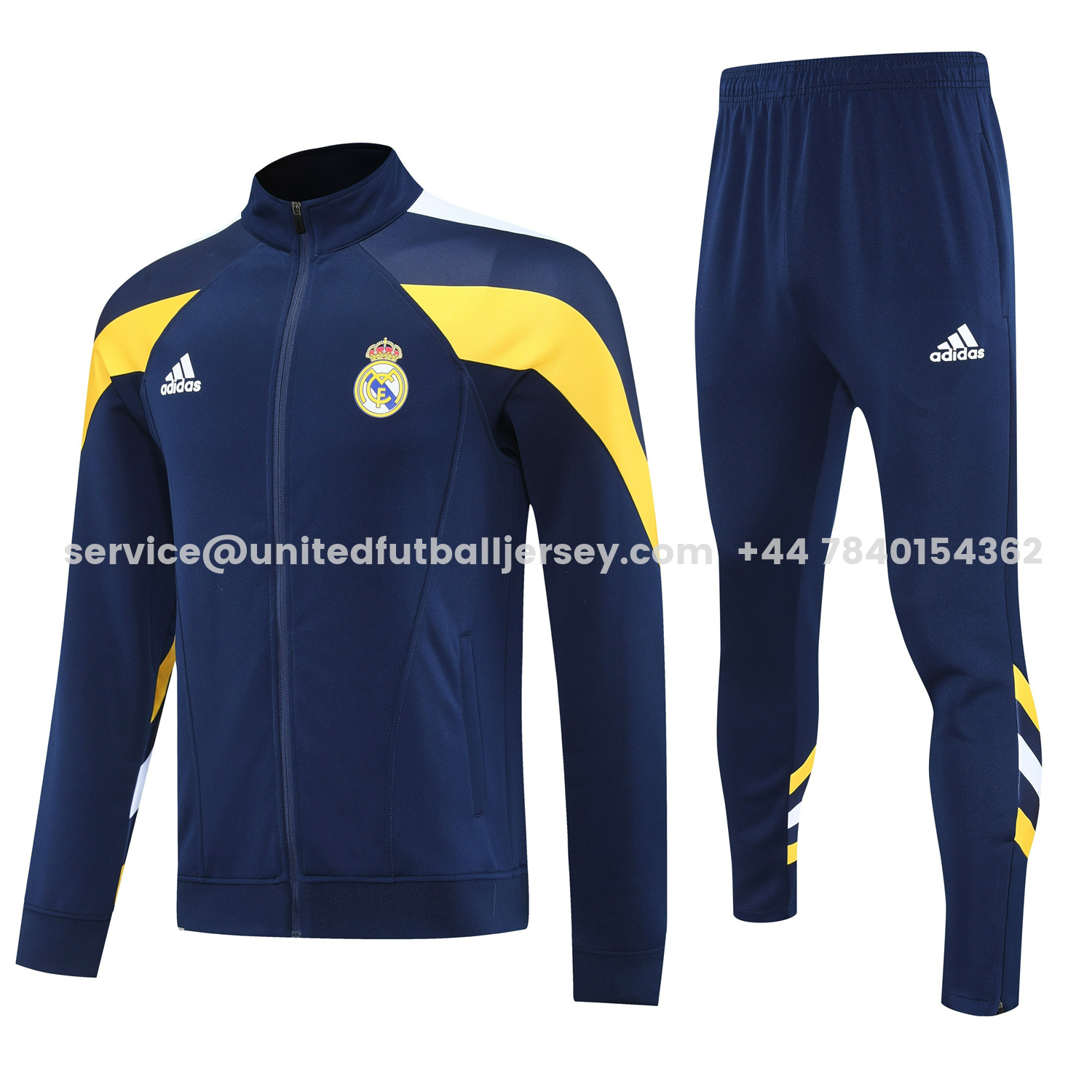 unitedfutballjersey-Real Madrid 25-26 Jacket Training Tracksuit - Deep Blue Jackets & Deep Blue Pants