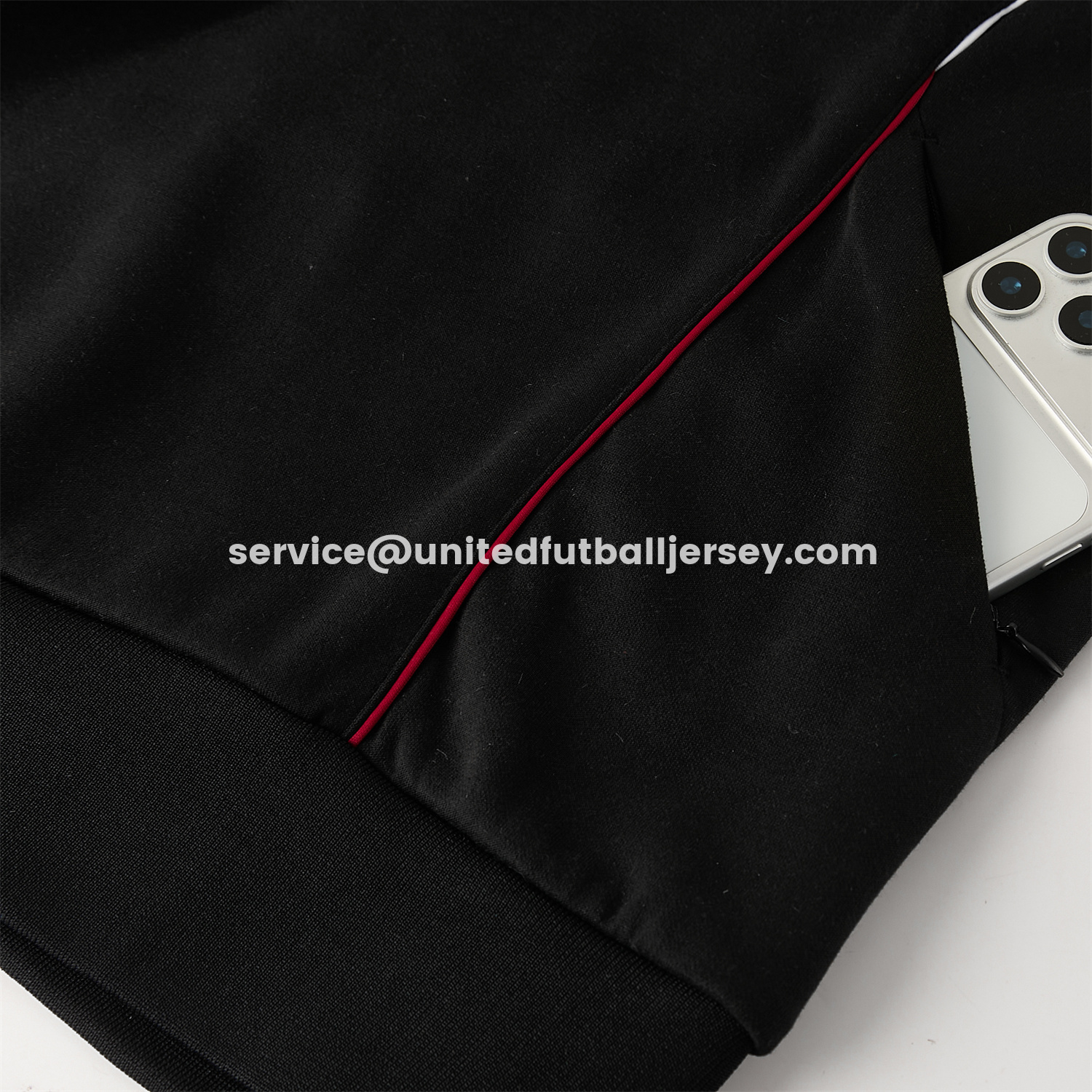 unitedfutballjersey-Liver.pool 25-26 Hooded Windbreaker Training Set - Black Top & Black Pants