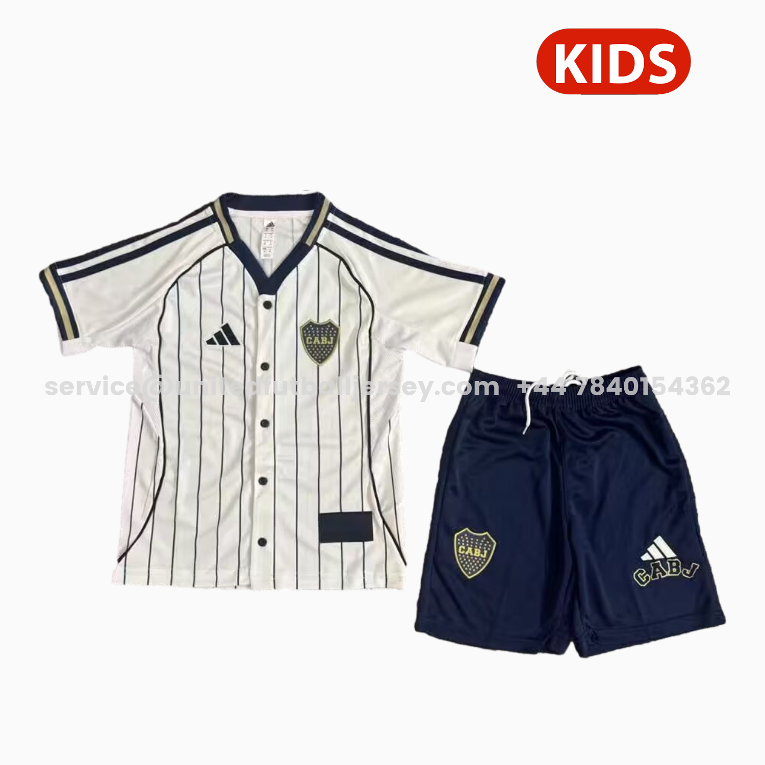 unitedfutballjersey-Boca Juniors 25-26 White Baseball Kids Kit