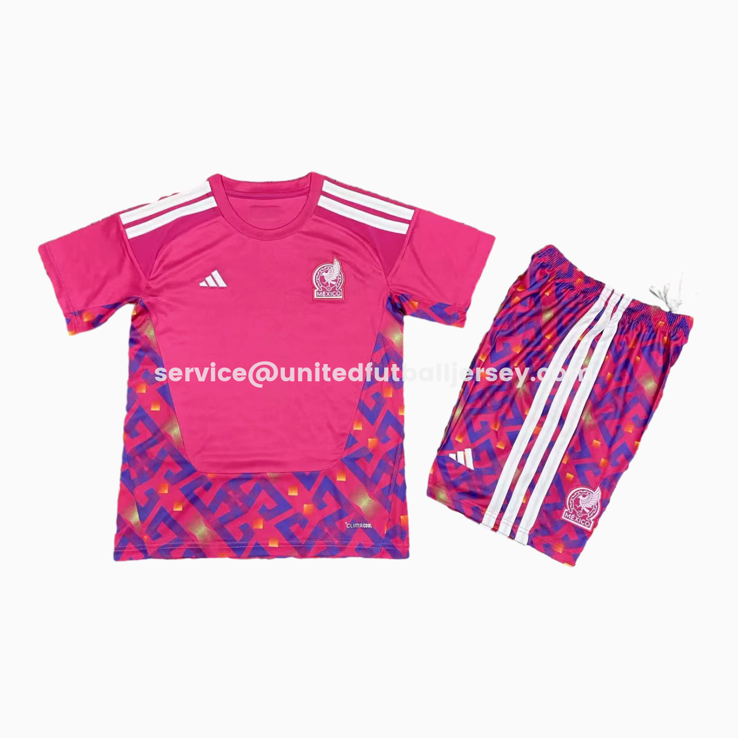 unitedfutballjersey-Mexico 2026 Goalkeeper Pink Kids Kit