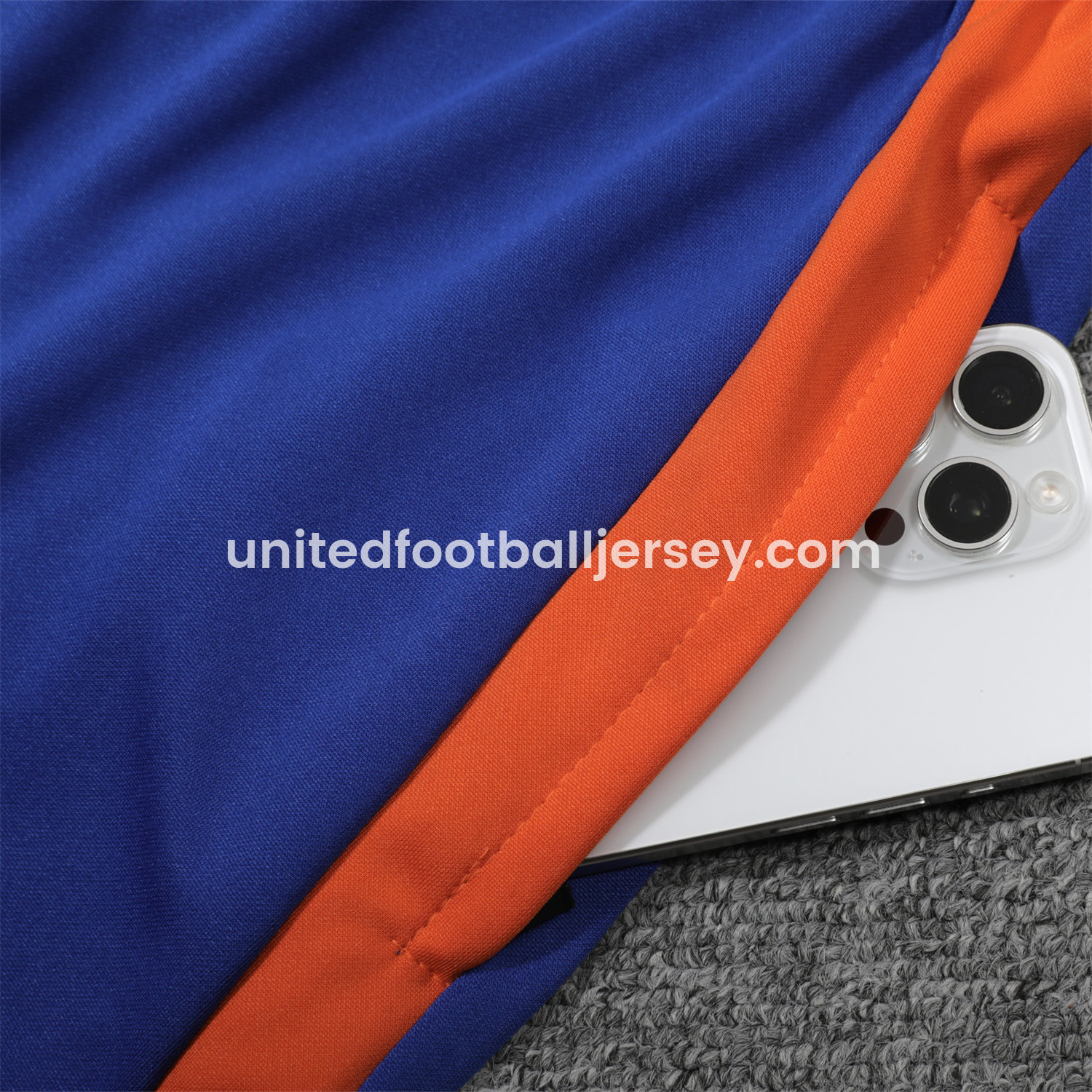 unitedfutballjersey-Juventus 25-26 POLO Short-Sleeve Training Set - Orange Top and Blue Pants
