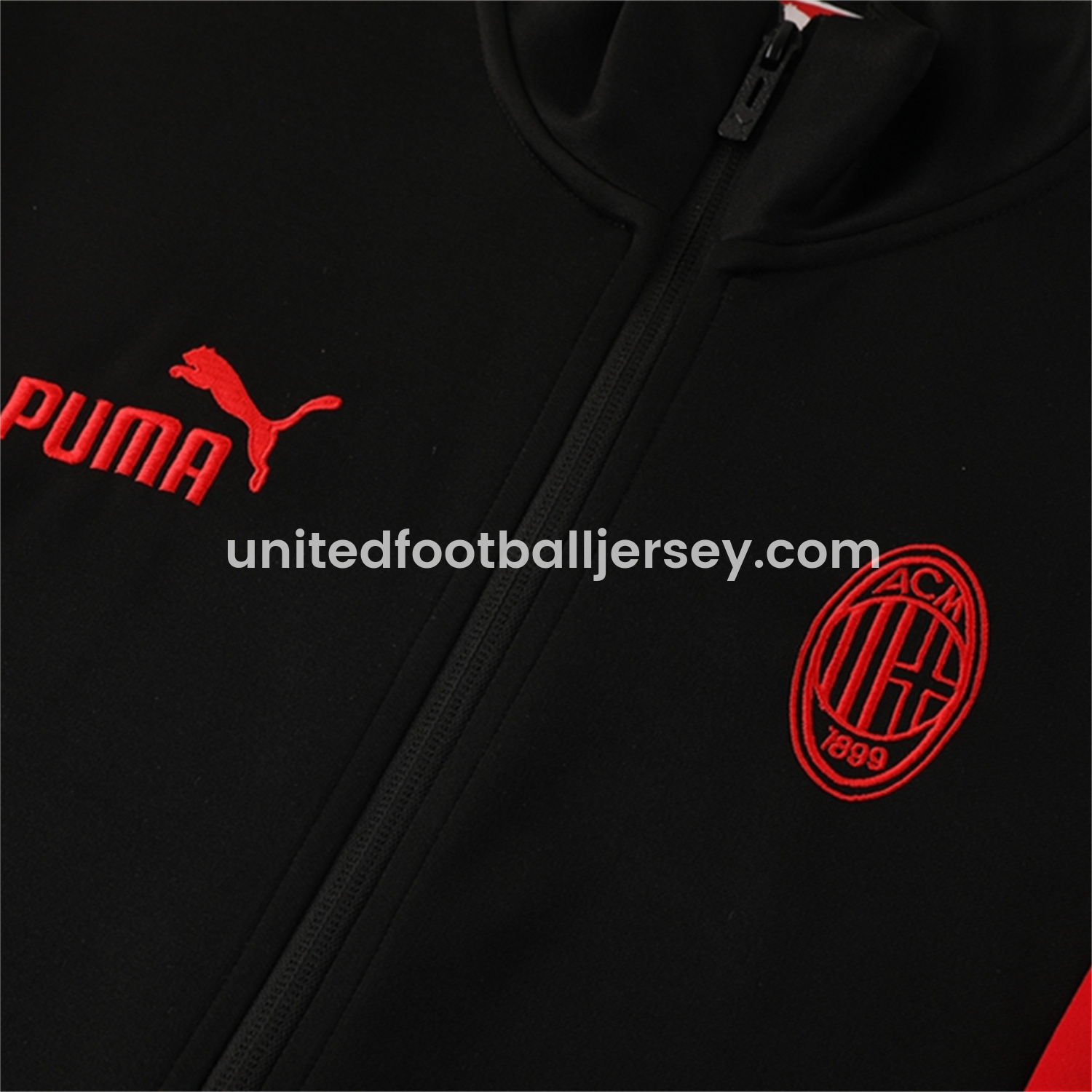 unitedfutballjersey-AC Milan 25-26 Jacket Training Tracksuit - Black top & Black Pants