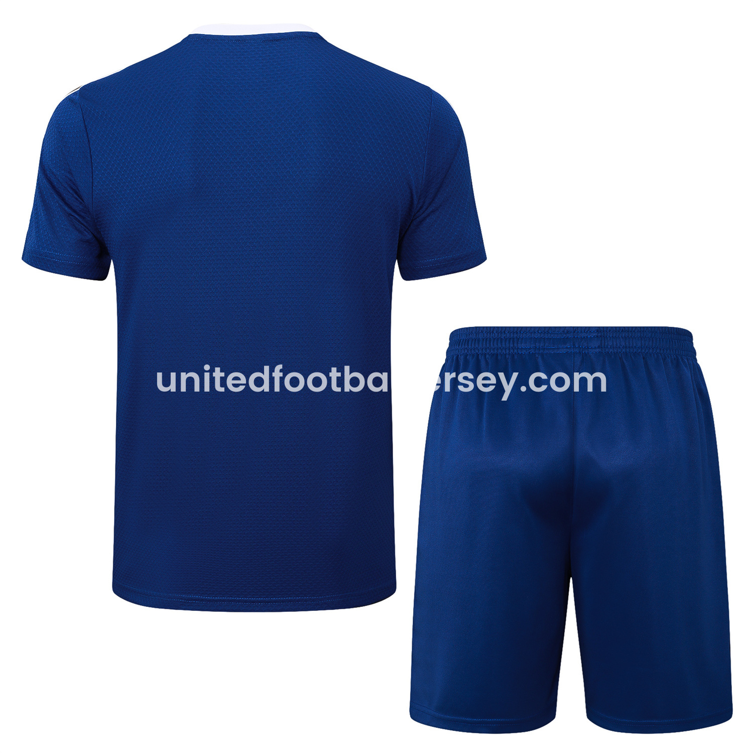 unitedfutballjersey-Arsenal 25-26 Throwback Trefoil Short-Sleeve Training Set - Royal Blue Top and Shorts