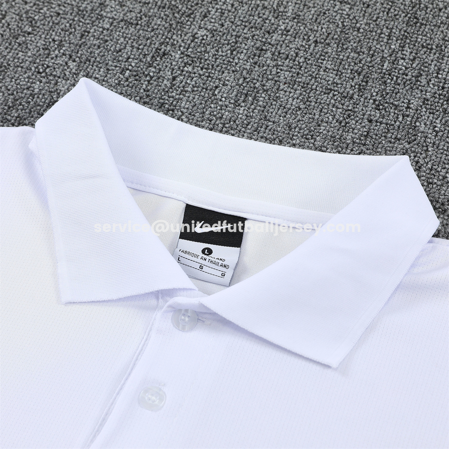 unitedfutballjersey-Paris Saint-Germain PSG 25-26 POLO Short-Sleeve Training Set - White Top and Dark Blue Pants