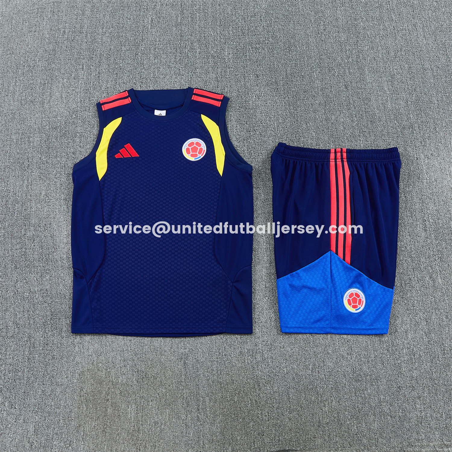 unitedfutballjersey-Colombia 2026 Vest Training Set - Dark Blue Vest and Shorts