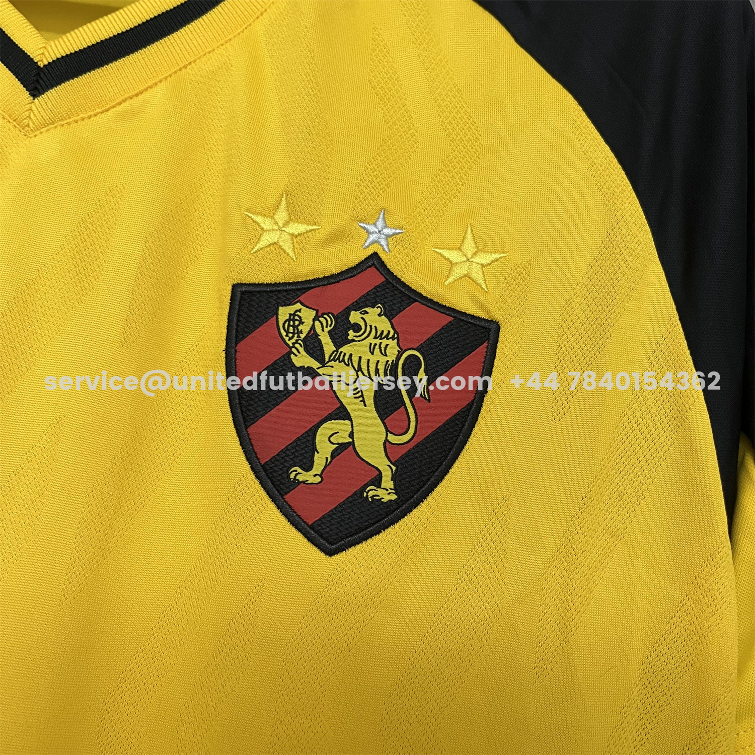 unitedfutballjersey-Sport Recife 25-26 Away Yellow Unsponsored Jersey - Fans Version