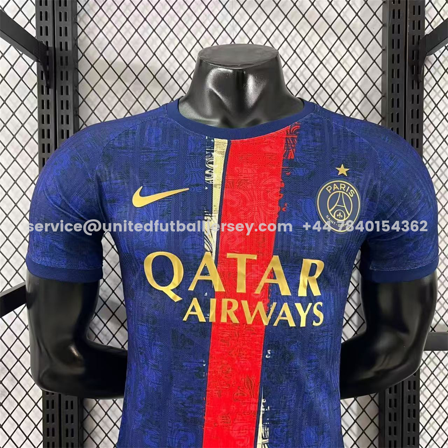 unitedfutballjersey-Paris Saint-Germain PSG 25-26 Red Slash Blue Special Jersey - Player Version