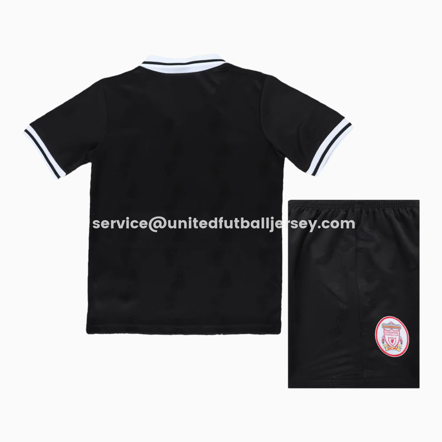 unitedfutballjersey-Retro Liver.pool 1996-97 Black Special Kids Kit