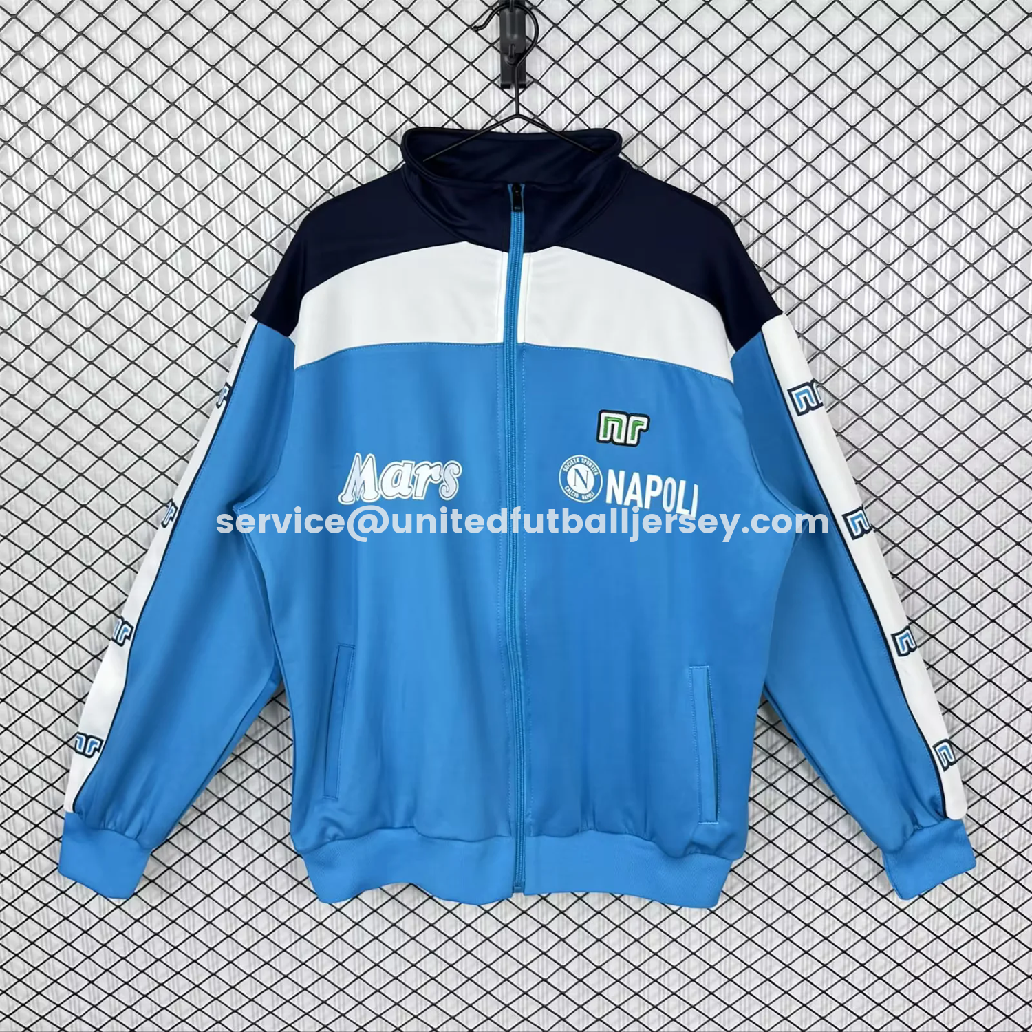 unitedfutballjersey-Retro Napoli 1989-90 Blue Windbreaker
