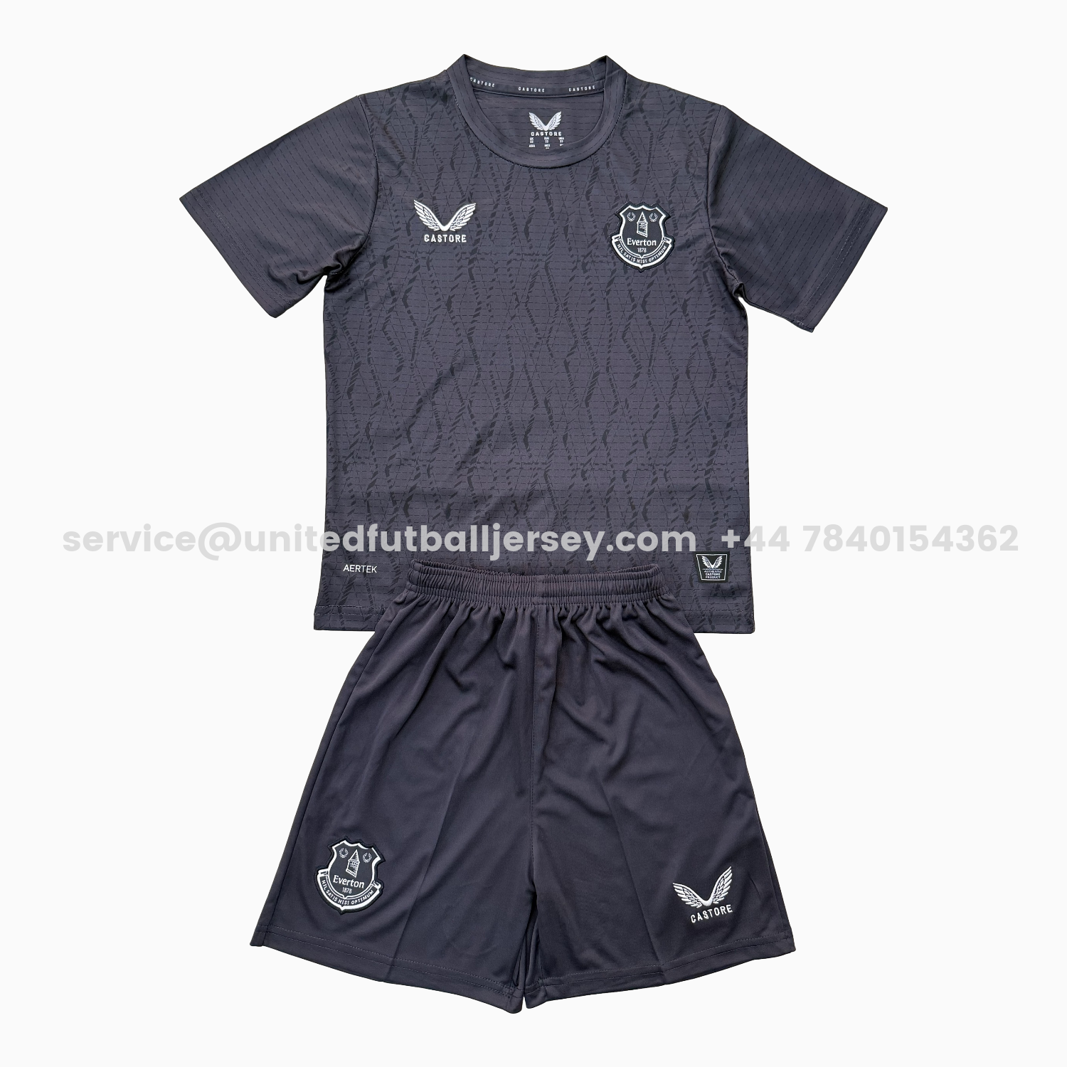 unitedfutballjersey-Everton 25-26 Gray Goalkeeper Kids Kit