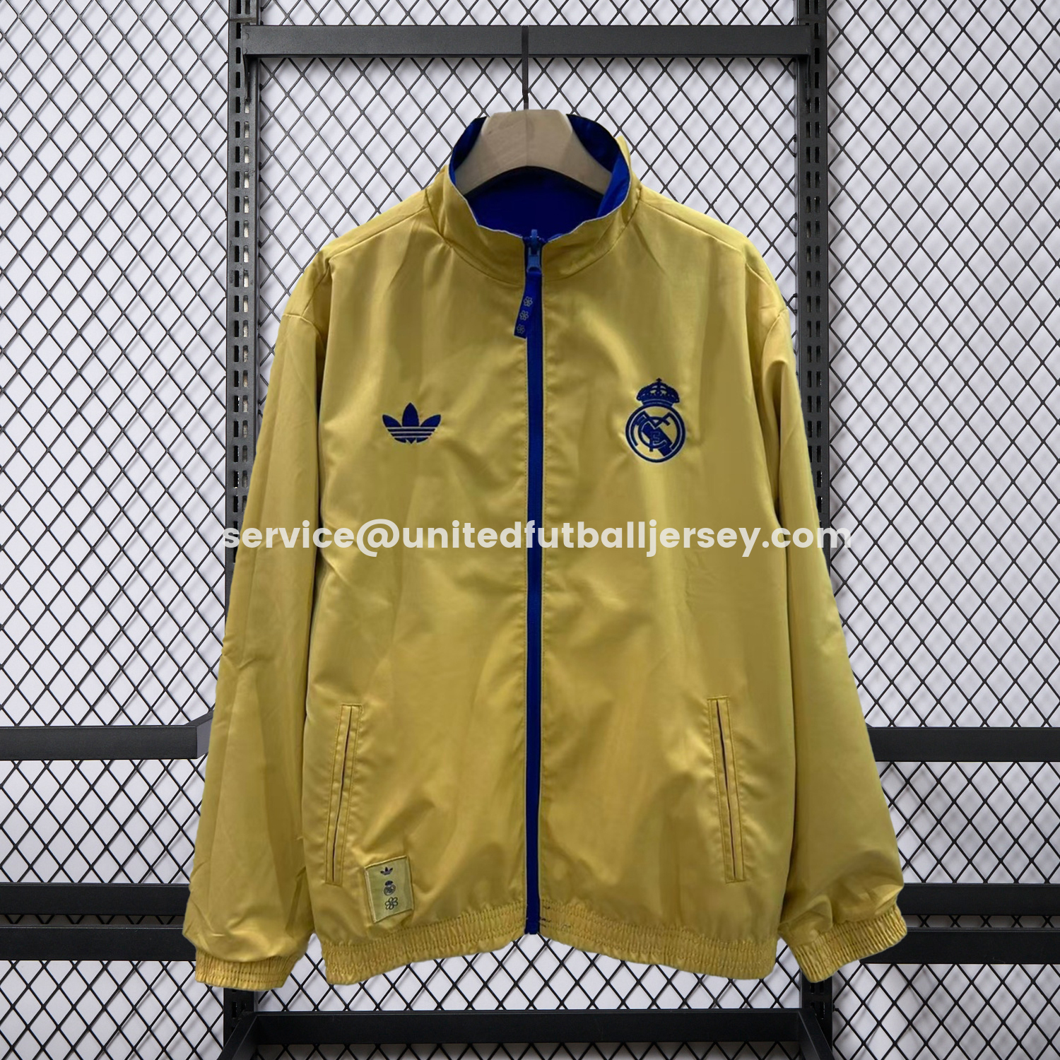 unitedfutballjersey-Real Madrid 25-26 Cultural Story Chinese Lucky Double Sided Windbreaker Jacket - Blue