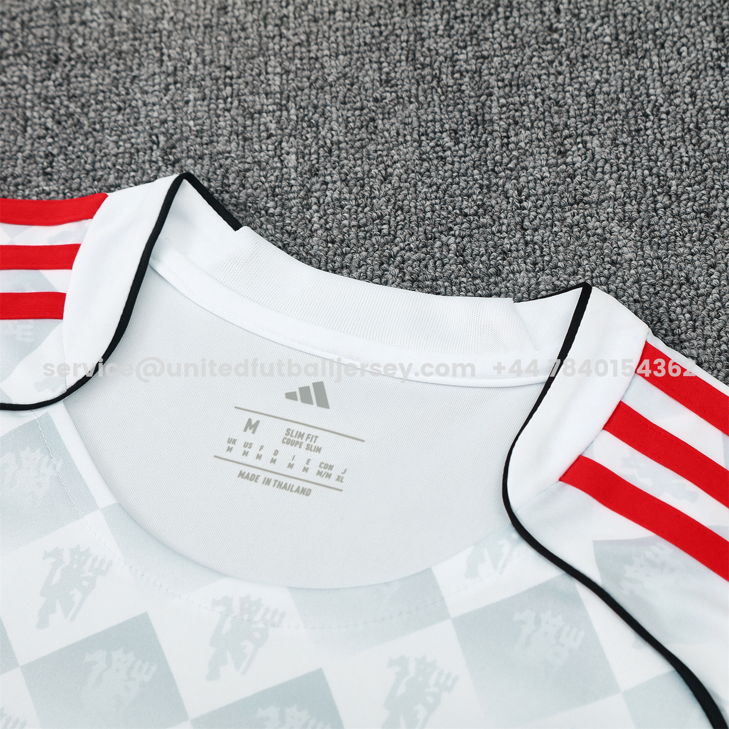 unitedfutballjersey-Manchester United 25-26 Short-Sleeve Training Set - Red Edge White Top & Black Shorts