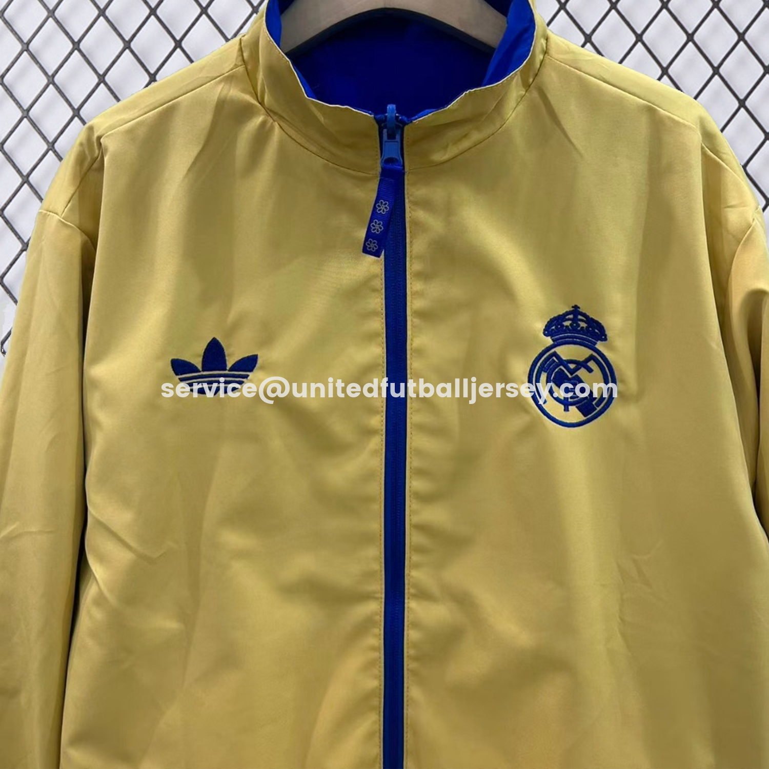 unitedfutballjersey-Real Madrid 25-26 Cultural Story Chinese Lucky Double Sided Windbreaker Jacket - Blue