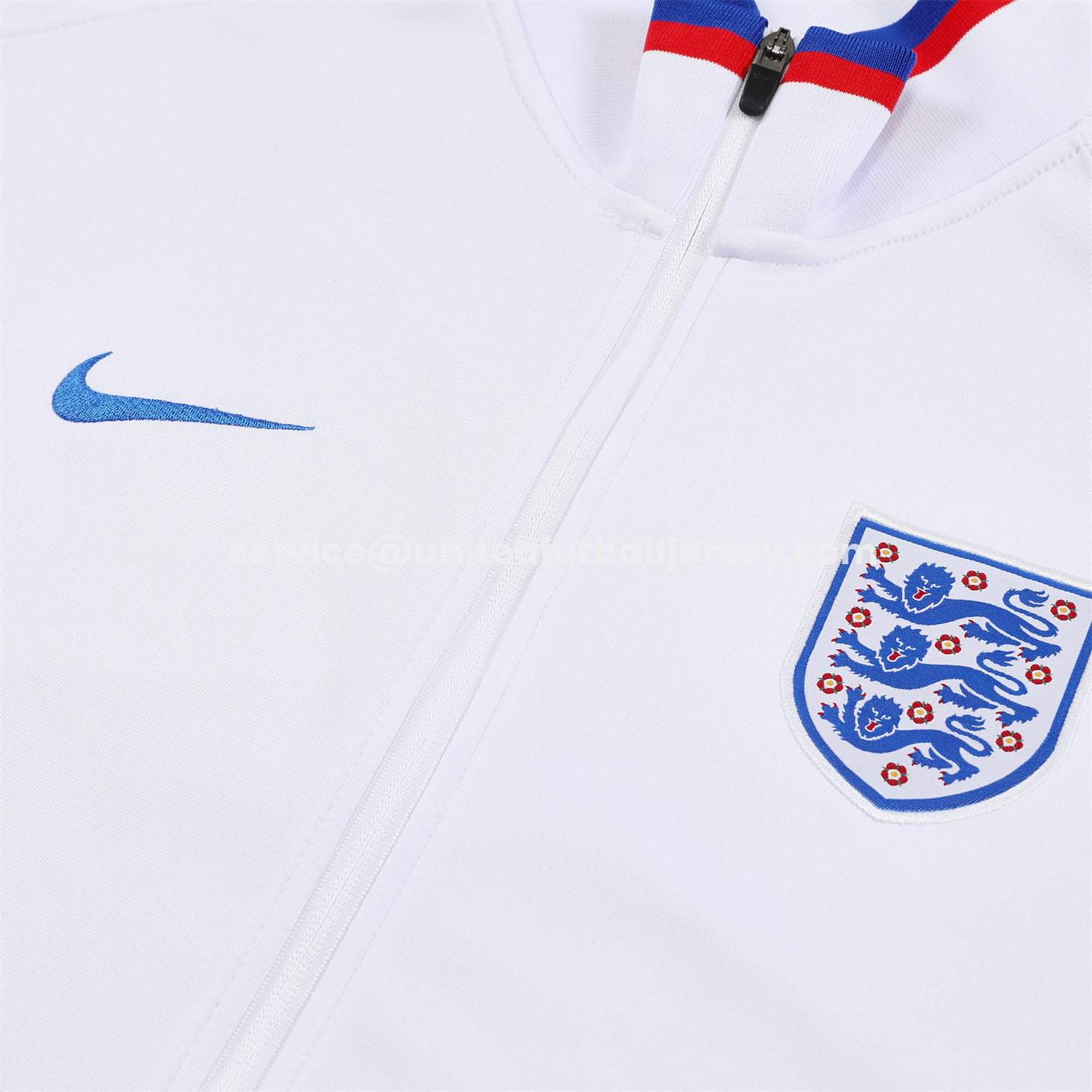 unitedfutballjersey-England 2026 Long Sleeve Training Set - White Top and Blue Pants