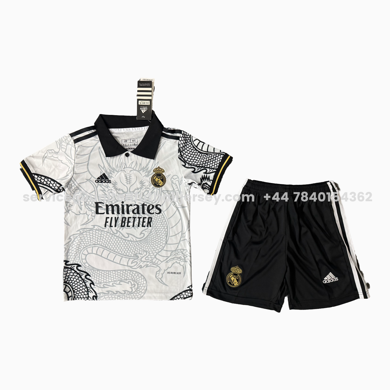 unitedfutballjersey-Real Madrid 25-26 Black Gragon White Special Men's Adult Jersey Set - Fans Version