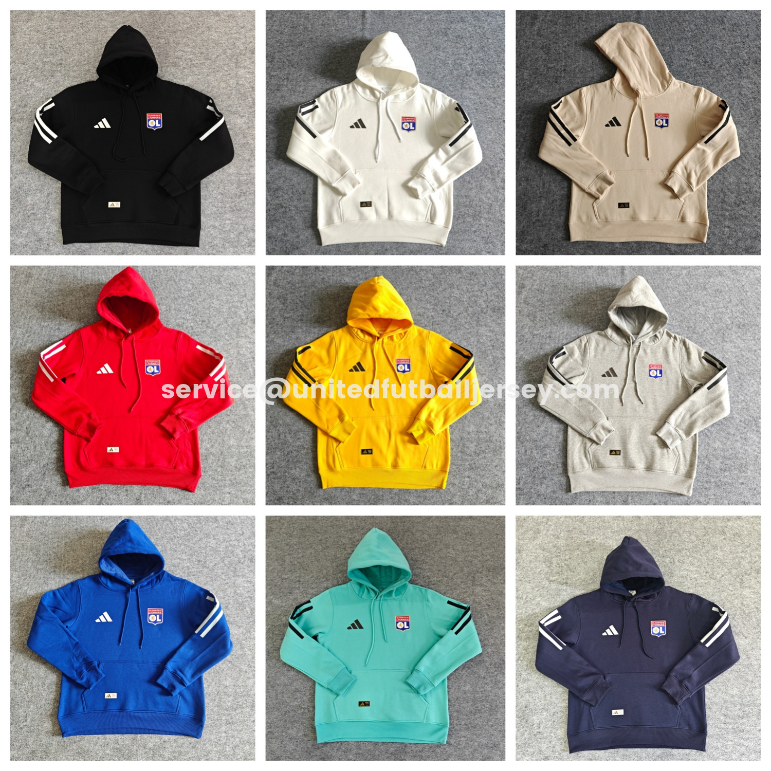 unitedfutballjersey-Lyon 25-26 Home Unisex Pullover Hoodie