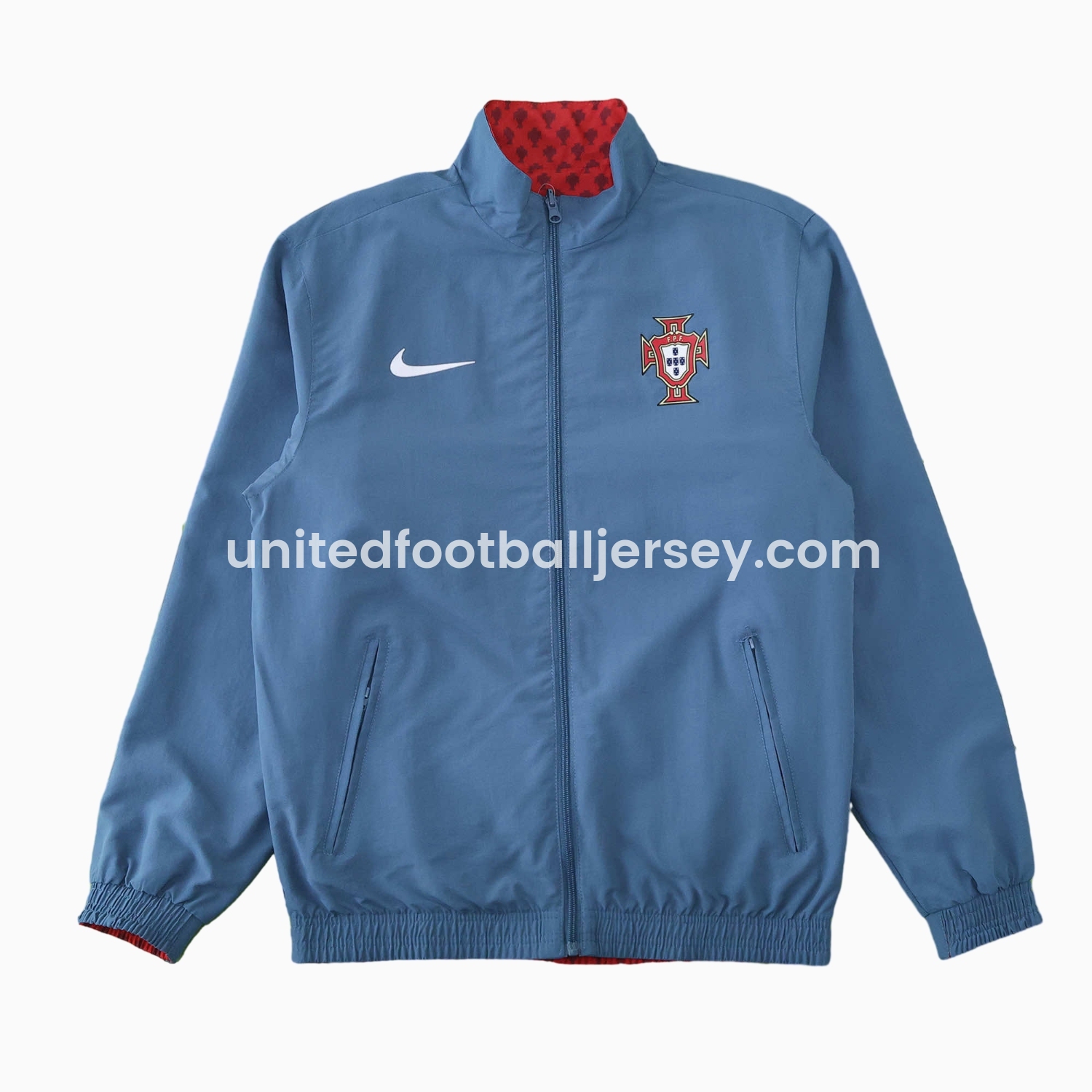 unitedfutballjersey-Portugal 24-25 Double Sided Reversible Windbreaker - Red & Blue