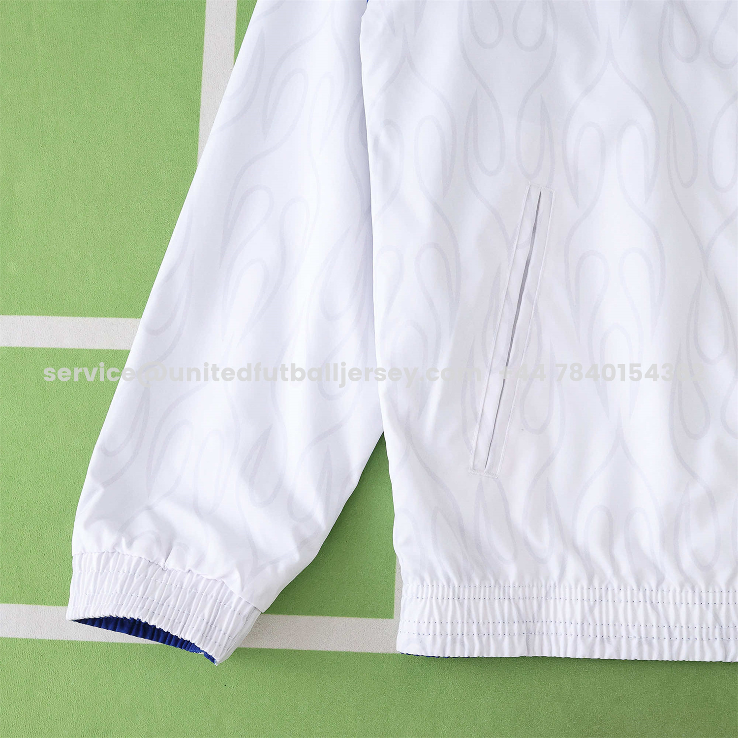 unitedfutballjersey-Retro Japan 1998 Throwback Double Sided Reversible Windbreaker - White & Blue