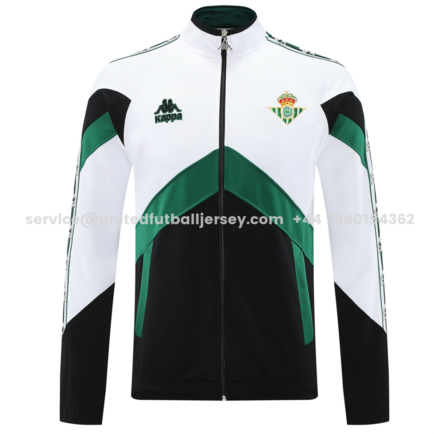 unitedfutballjersey-Real Betis 25-26 Jacket Training Tracksuit - Green White Black Throwback Jackets & Black Pants