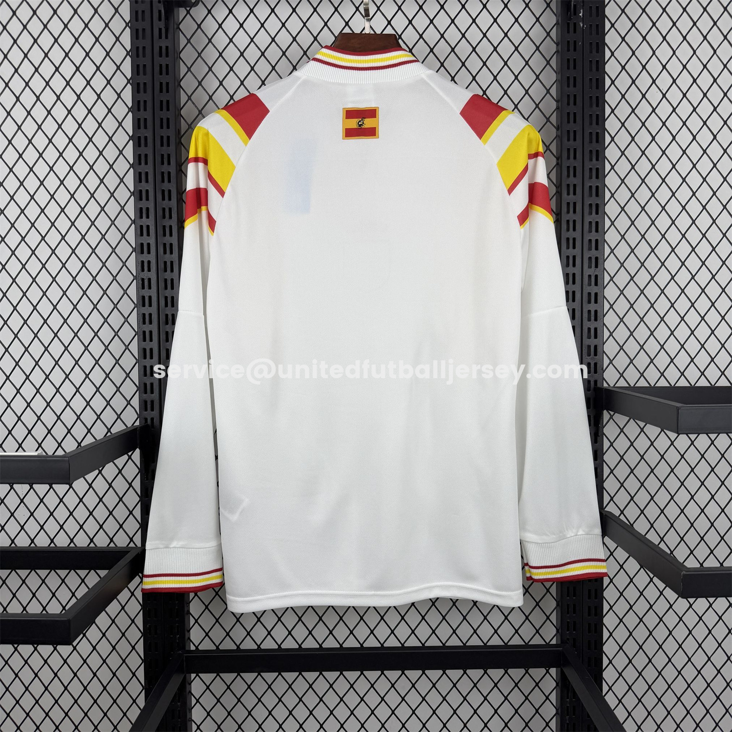Retro Spain 1996 Away Long Sleeves Jersey - Fans Version:football jersey mysite: unitedjerseyfootball 邓江浪:football