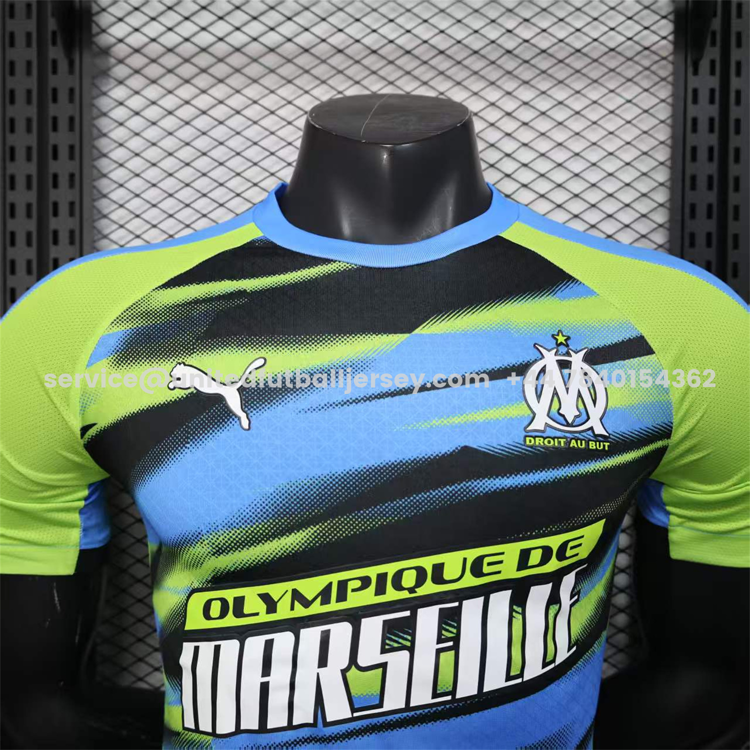 unitedfutballjersey-Marseille 25-26 Blue Green Gradient Training Jersey - Player Version