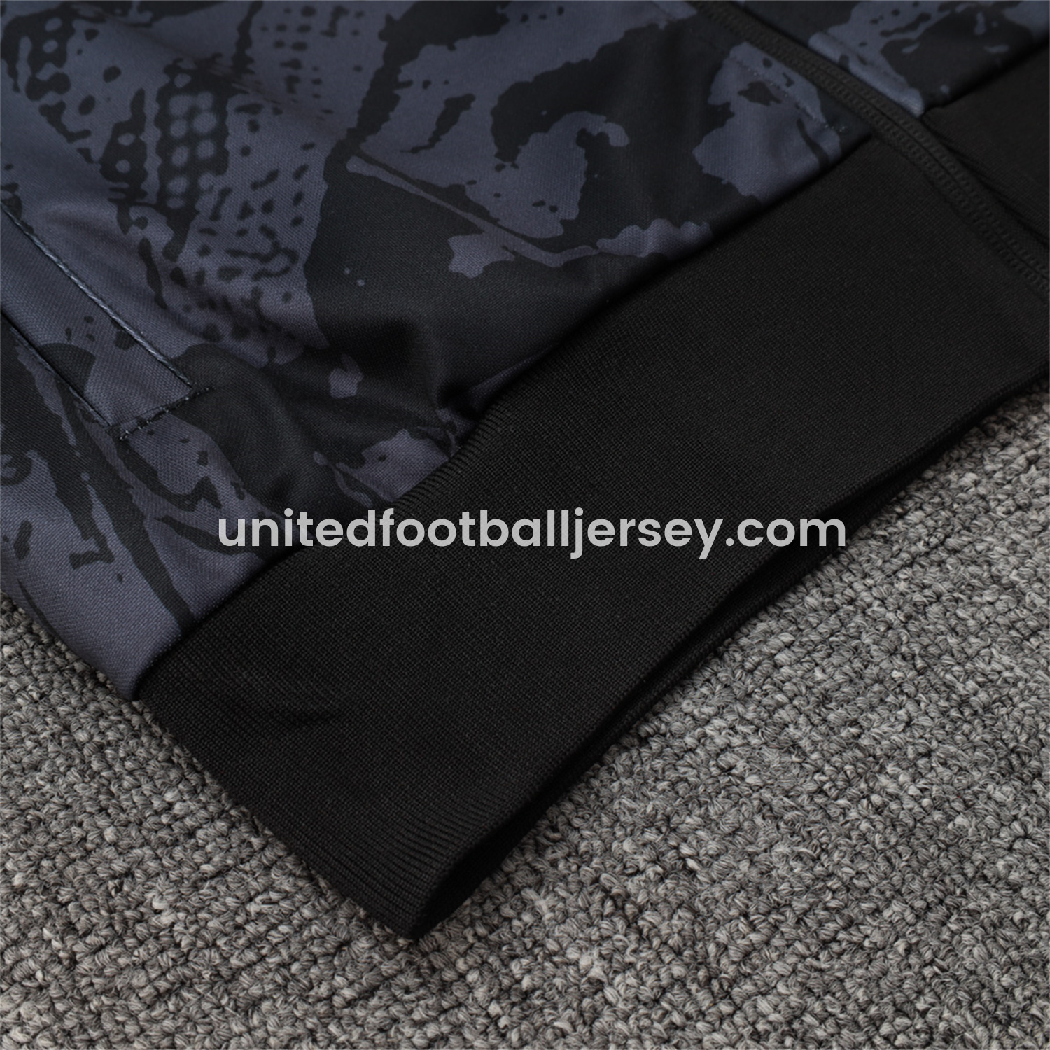 unitedfutballjersey-Corinthians 25-26 Jacket Training Tracksuit - Black and Gray Pattern Jackets & Black Pants