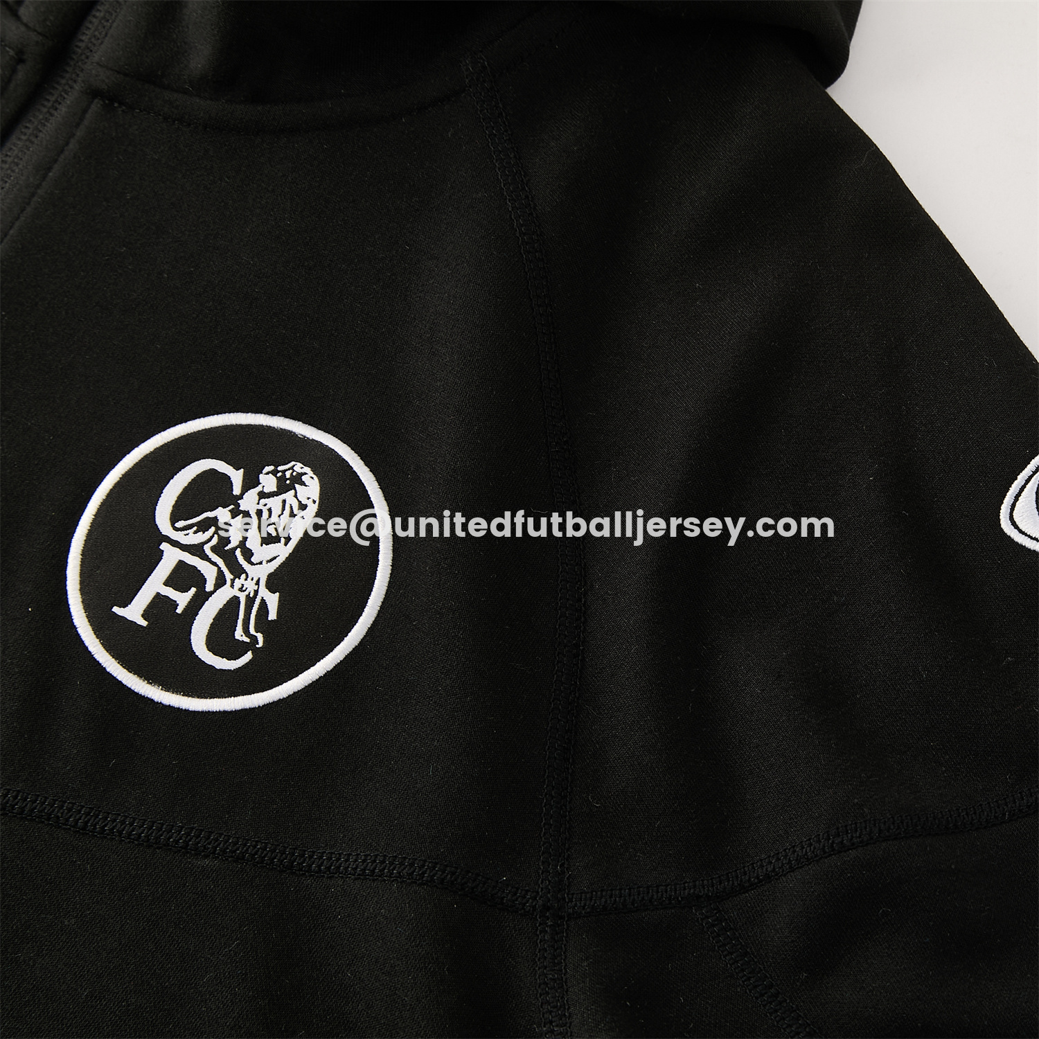 unitedfutballjersey-C.H.E.L.S.E.A 2026 Hooded Windbreaker Training Set - Black Top & Pants