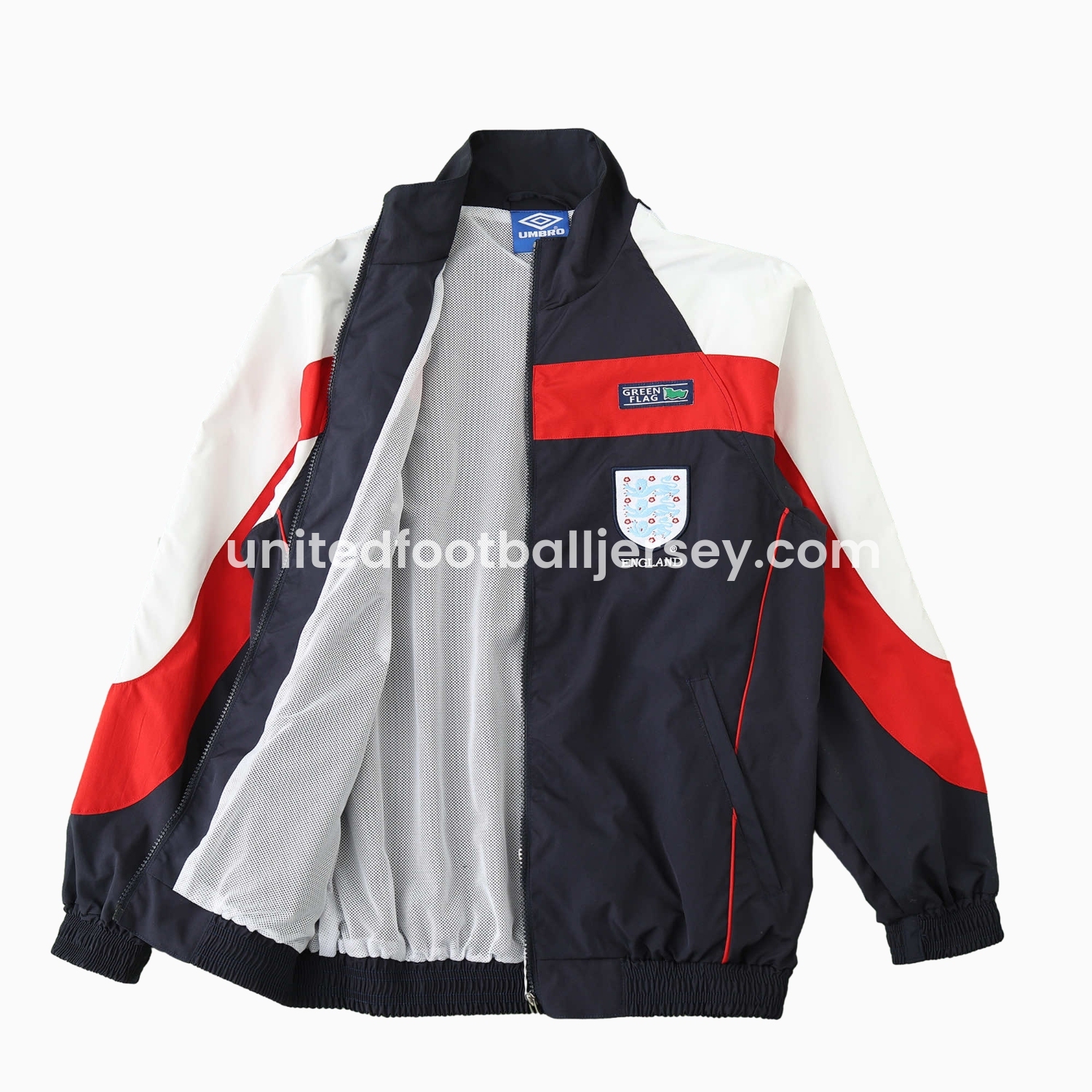 unitedfutballjersey-Retro England 1998 Windbreaker - Black
