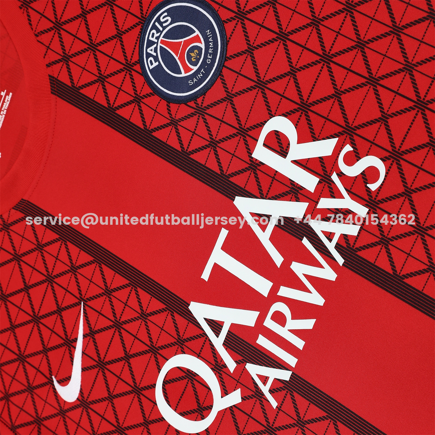 unitedfutballjersey-Paris Saint-Germain PSG 25-26 Short-Sleeve Training Set - Red Top & Deep Blue Shorts