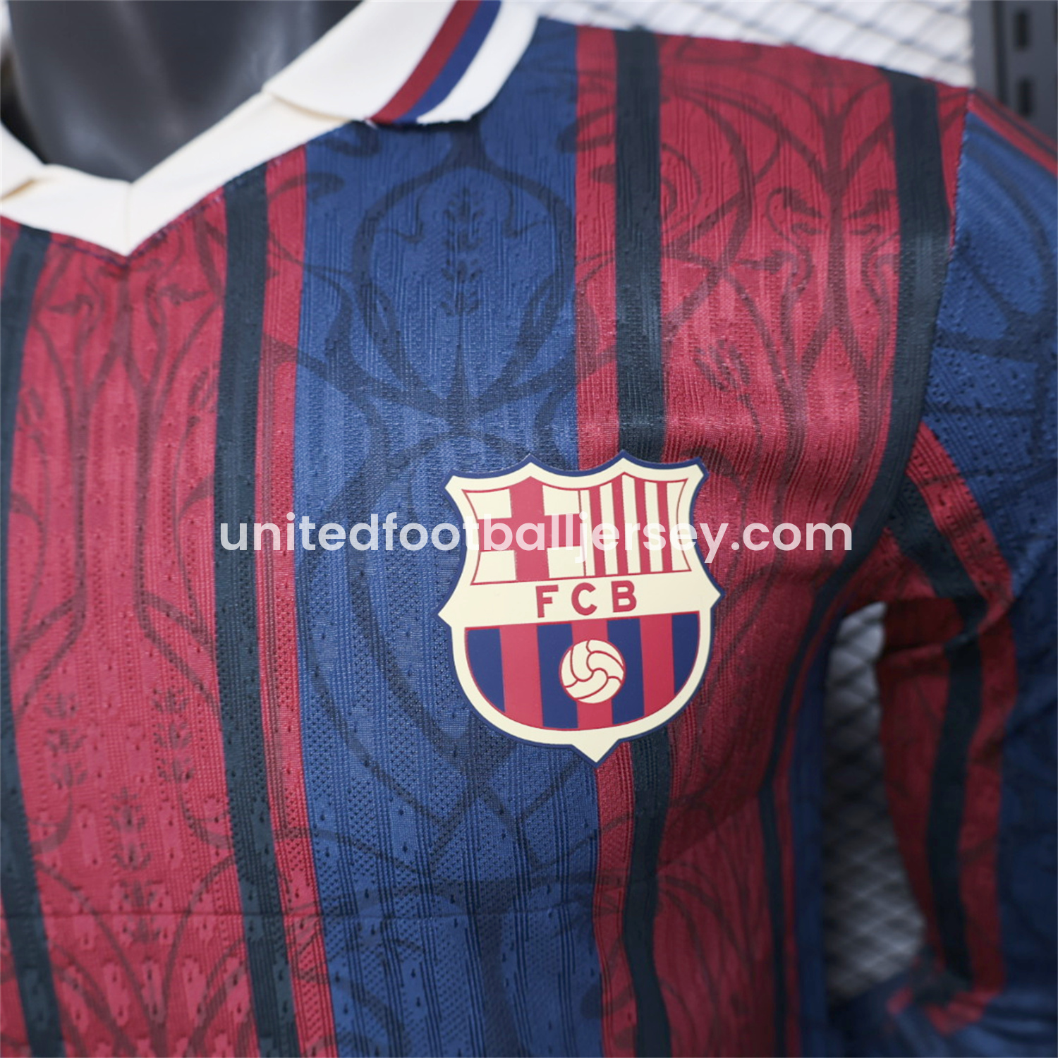 unitedfutballjersey-Barcelona 25-26 125th Anniversary Throwback Long Sleeves Jersey - Player Version