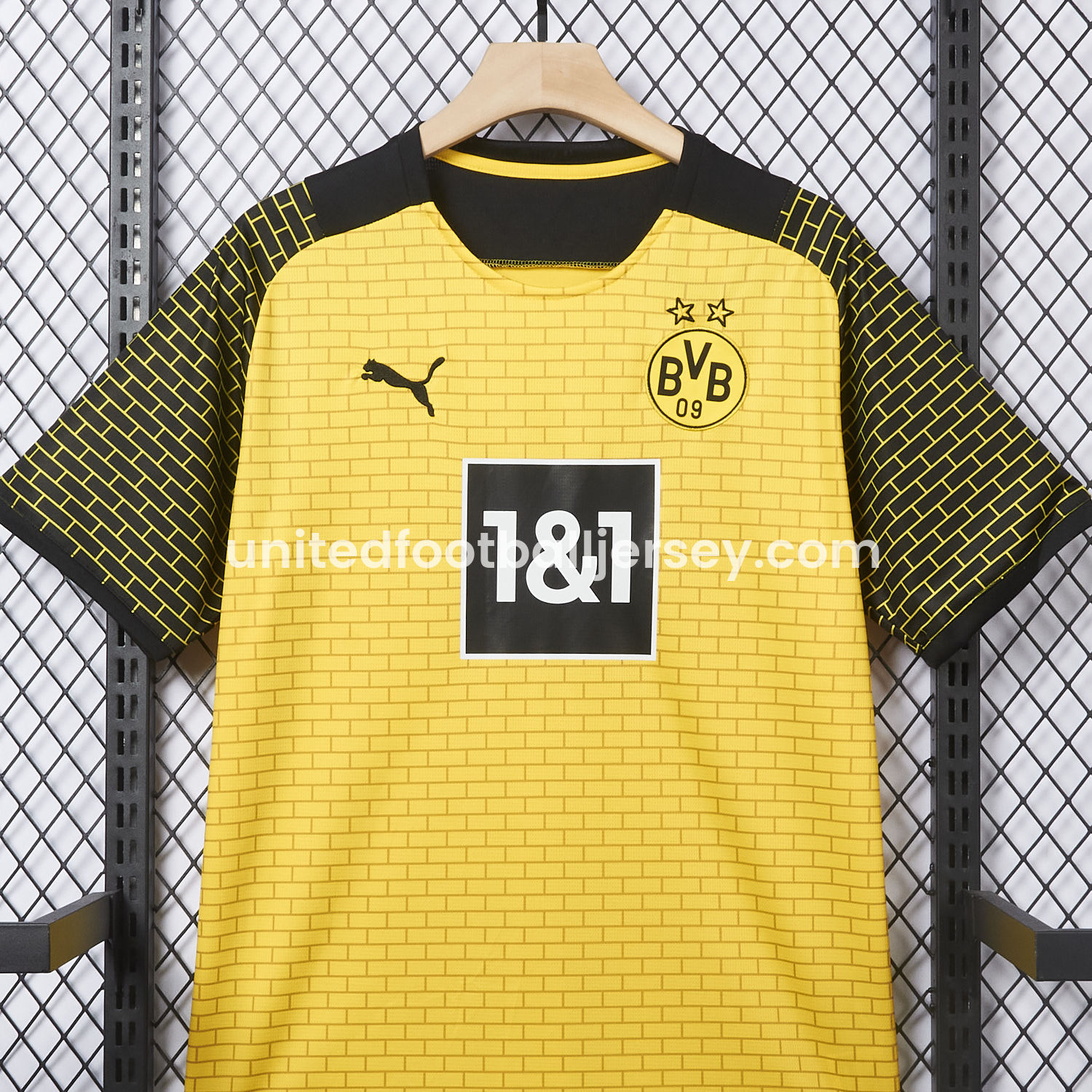 unitedfutballjersey-Dortmund 25-26 Pre-Match Training Yellow Brickwork Pattern Jersey - Fans Version