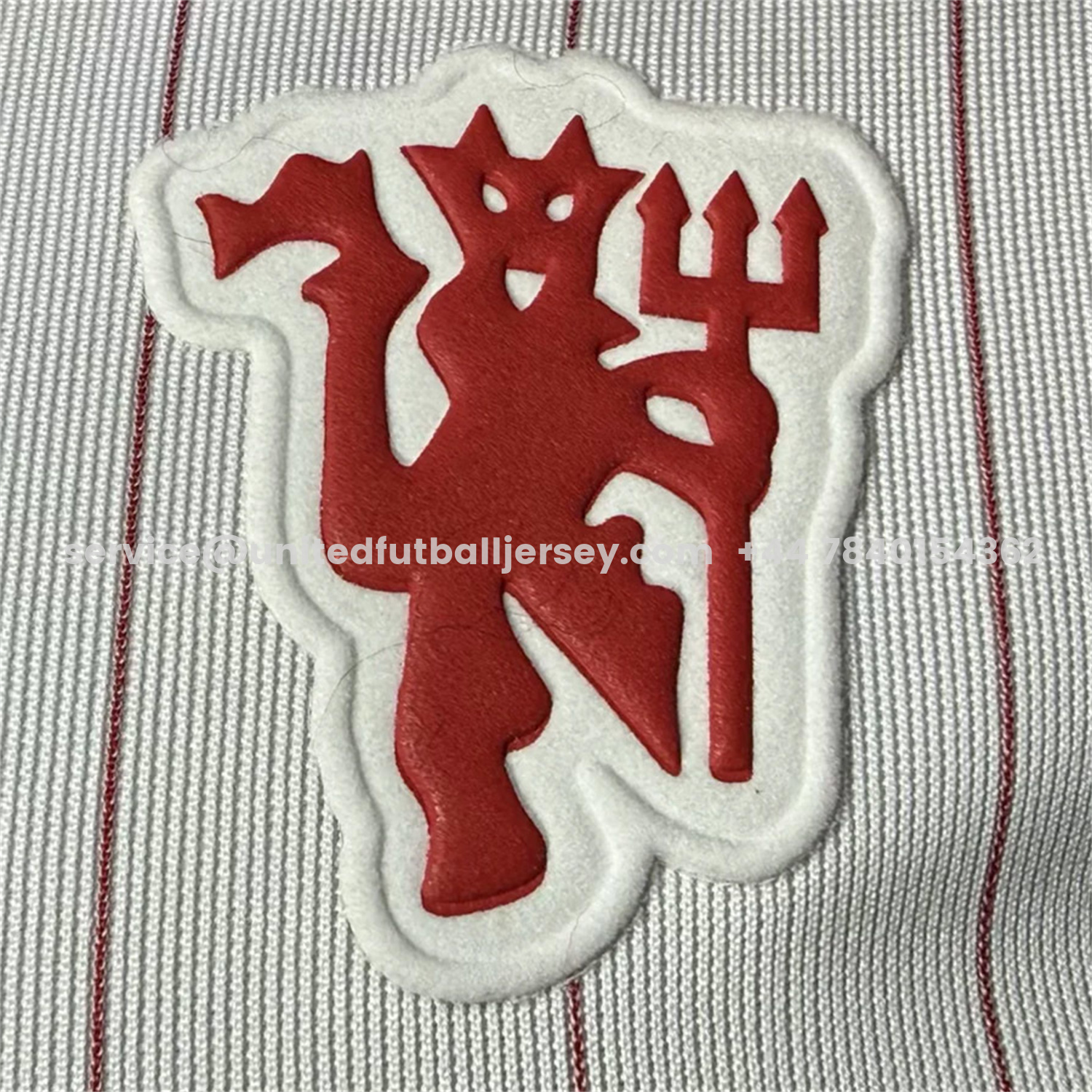 unitedfutballjersey-Manchester United 25-26 Trefoil Red Lines White Travel Jersey - Player Version