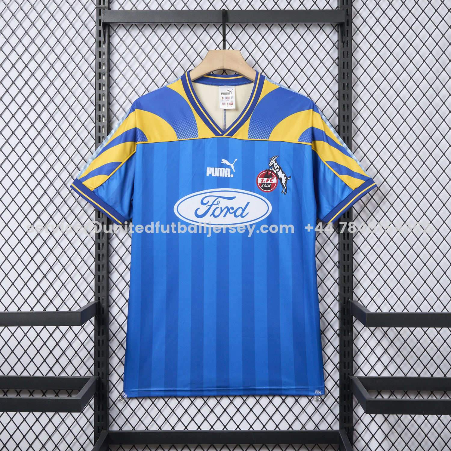 unitedfutballjersey-Retro 1. FC Köln 1995-96 Away Blue Jersey