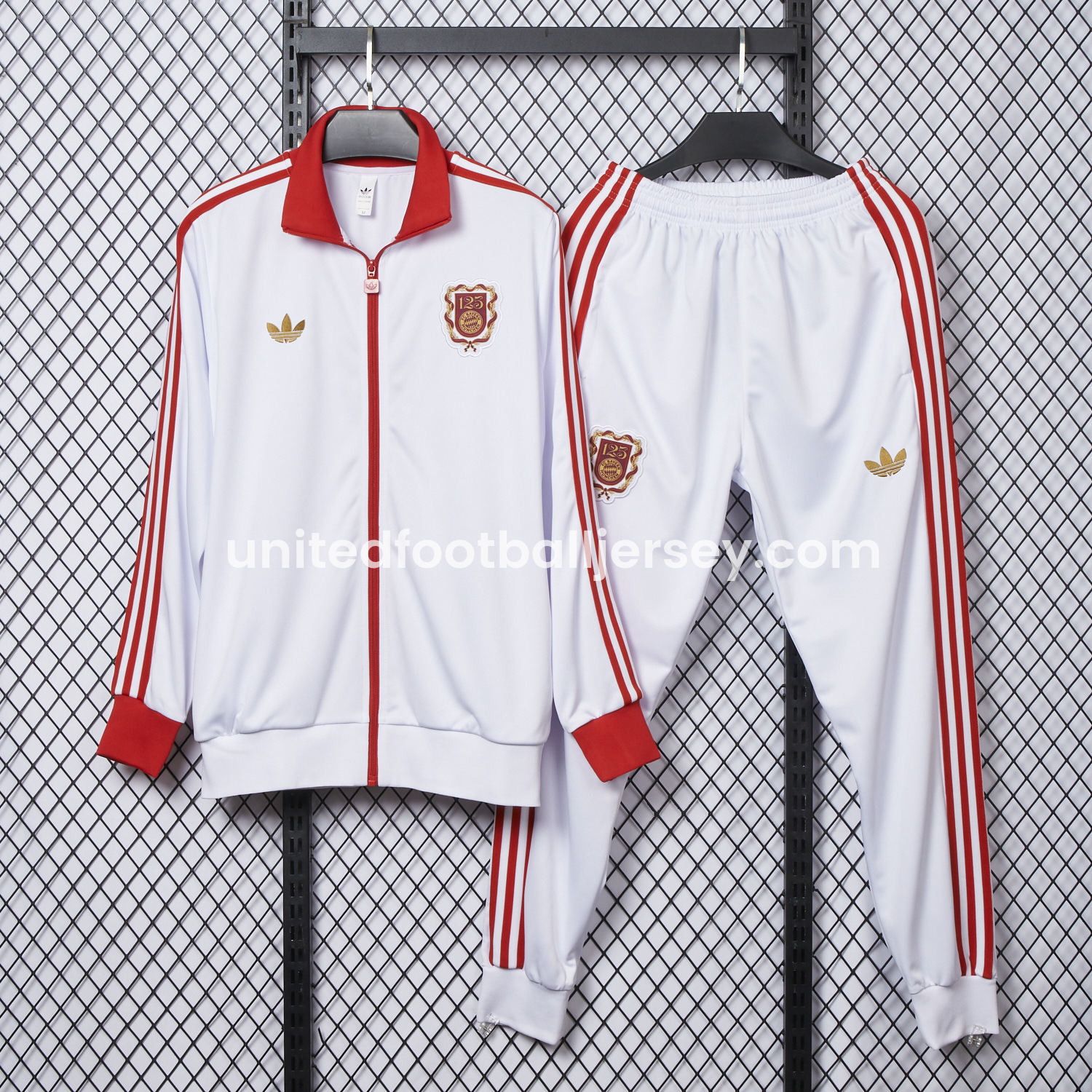 Bayern Munich 2025 125th Anniversary Long Sleeve Training Set - White:football jersey mysite: unitedjerseyfootball 邓江浪:football
