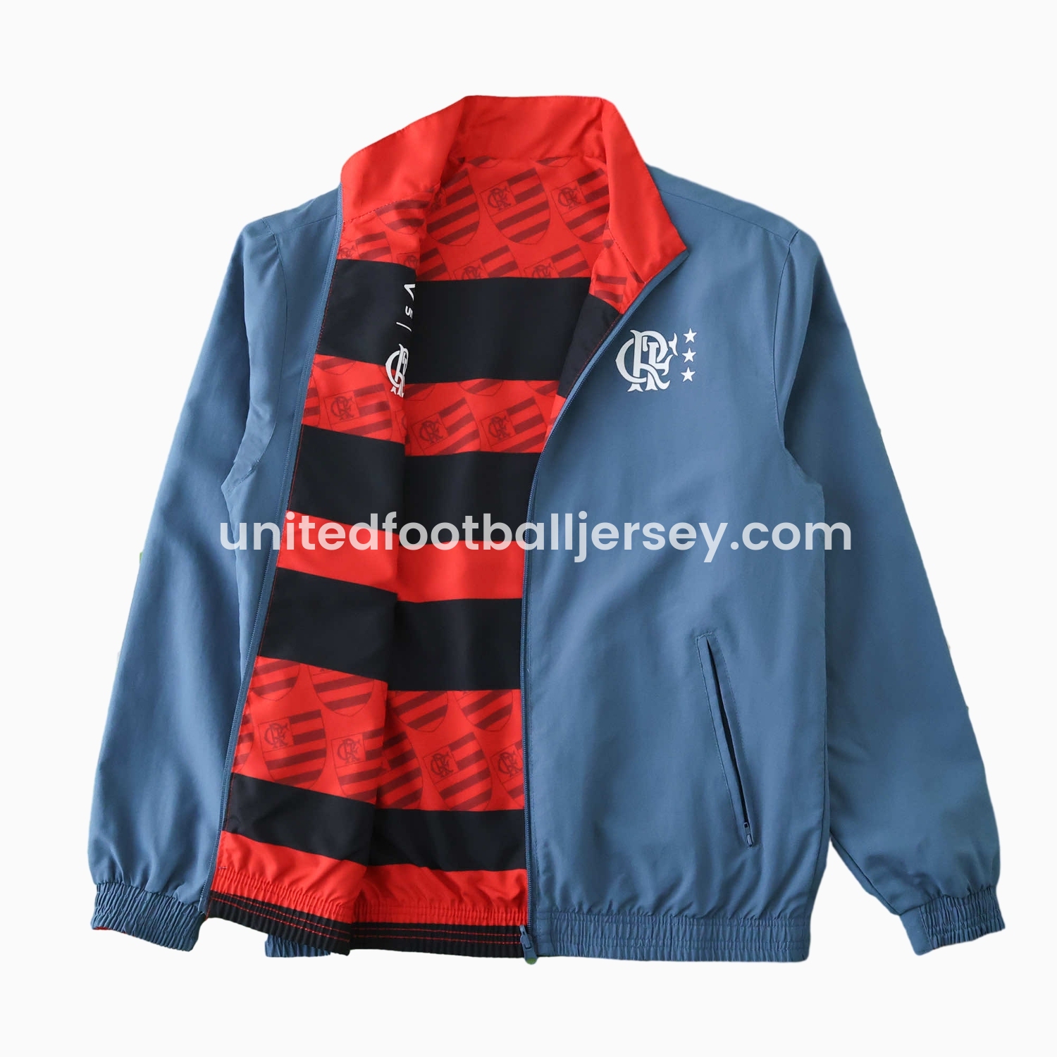 unitedfutballjersey-Flamengo 24-25 Double Sided Reversible Windbreaker - Red & Blue