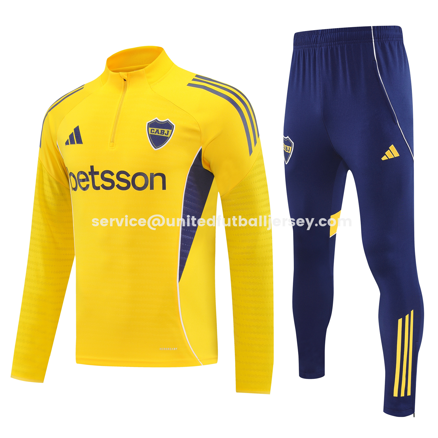 unitedfutballjersey-Boca Juniors 25-26 Long Sleeves Training Set - Yellow Top & Royal Blue Pants