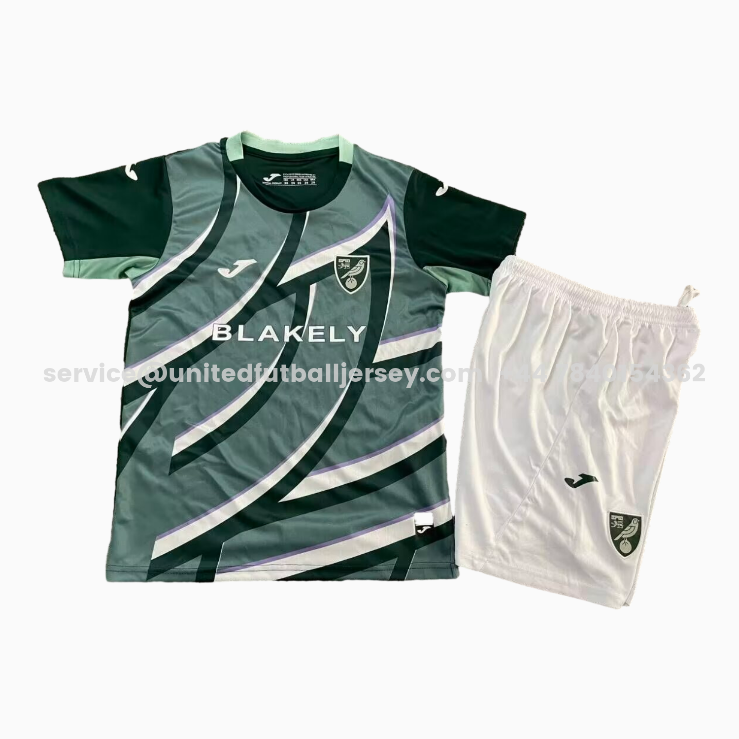 unitedfutballjersey-Norwich City 25-26 Away Kids Kit