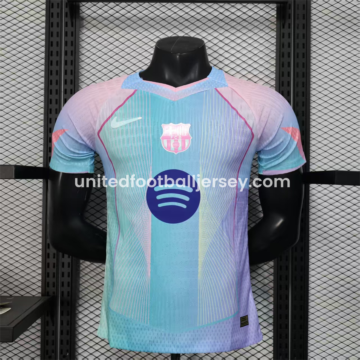 unitedfutballjersey-Barcelona 25-26 Pink & Blue & Purple Special Jersey - Player Version