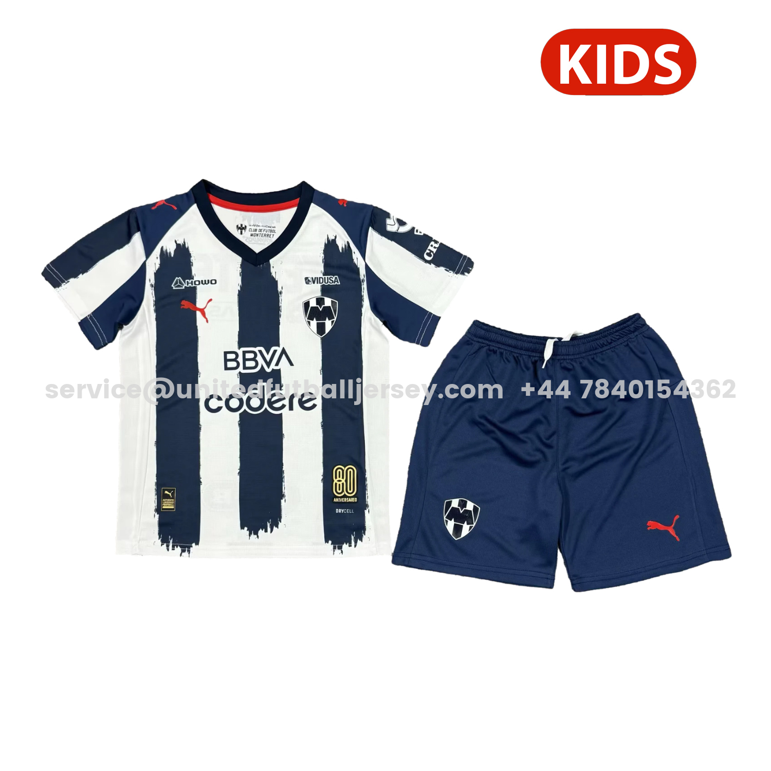 unitedfutballjersey-Rayados Monterrey 25-26 Home Kids Kit