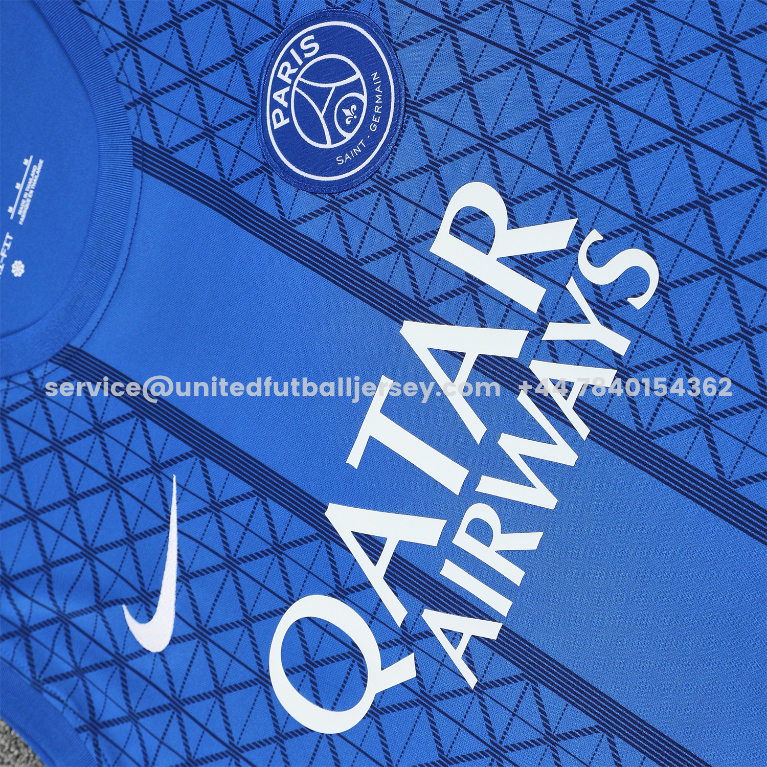 unitedfutballjersey-Paris Saint-Germain PSG 25-26 Vest Training Set - Ocean Blue Vest & Deep Blue Shorts