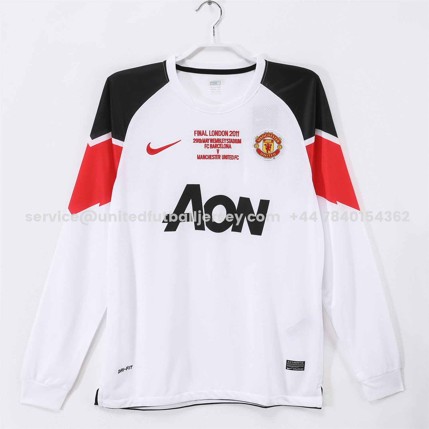 unitedfutballjersey-Retro Manchester United 10-11 Away Long Sleeves Jersey - Champions League Final Version