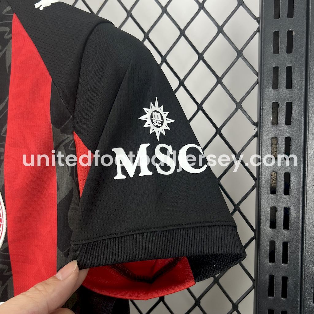 unitedfutballjersey-AC Milan 25-26 Home Kids Kit