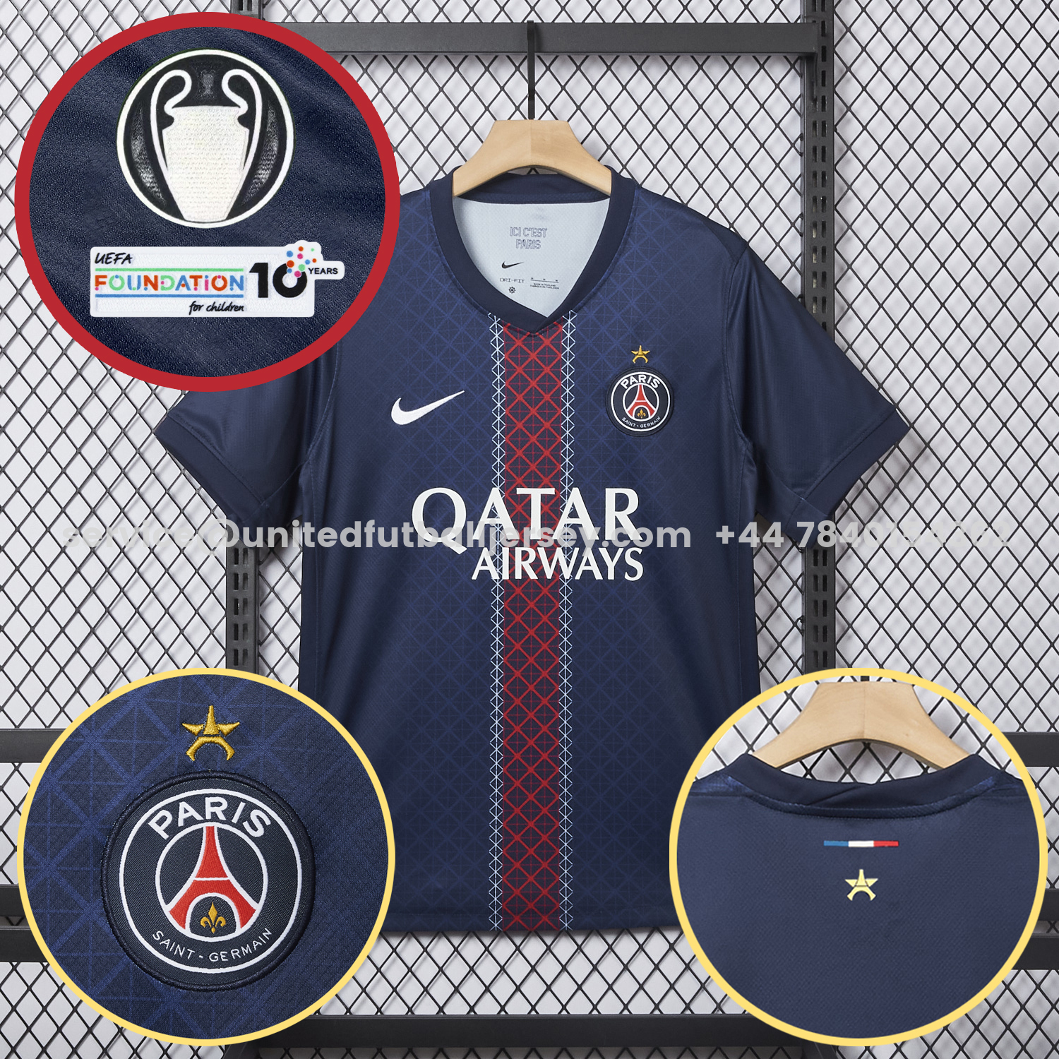 unitedfutballjersey-Paris Saint-Germain PSG 2025 Champions League Eiffel Tower Star Jersey - Fans Version