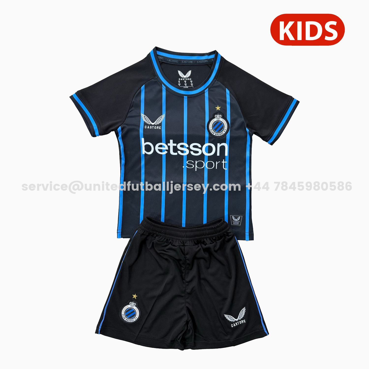 unitedfutballjersey-Club Brugge 25-26 Home Kids Kit