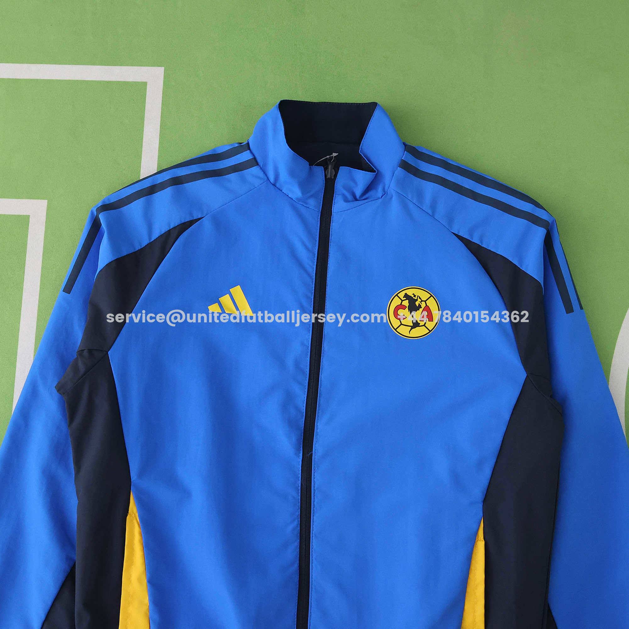 unitedfutballjersey-Club América 25-26 Throwback Double Sided Reversible Windbreaker - Blue & Black