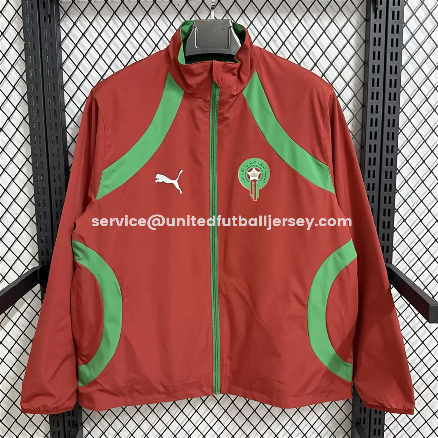 unitedfutballjersey-Morocco 2026 Pre-Match Double Sided Reversible Windbreaker - Red