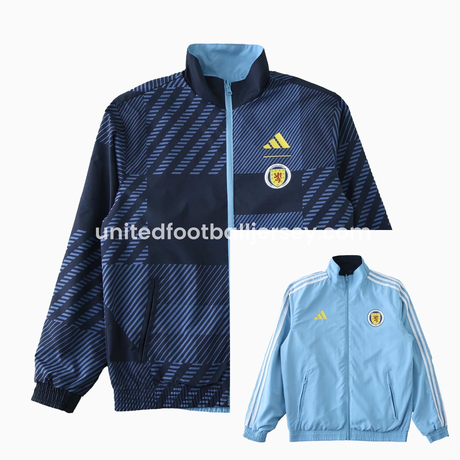 unitedfutballjersey-S-c-o.t l.a-n.d 24-25 Home Style Double Sided Reversible Windbreaker - Deep Blue